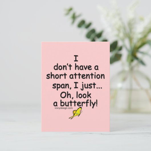 Kortstondige andwerpvlinder (roze) briefkaart (Staand voorkant)