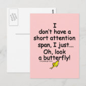 Kortstondige andwerpvlinder (roze) briefkaart (Voorkant / Achterkant)