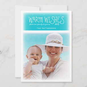 Kortstondige blauwe fotokaart met kerst feestdagenkaart