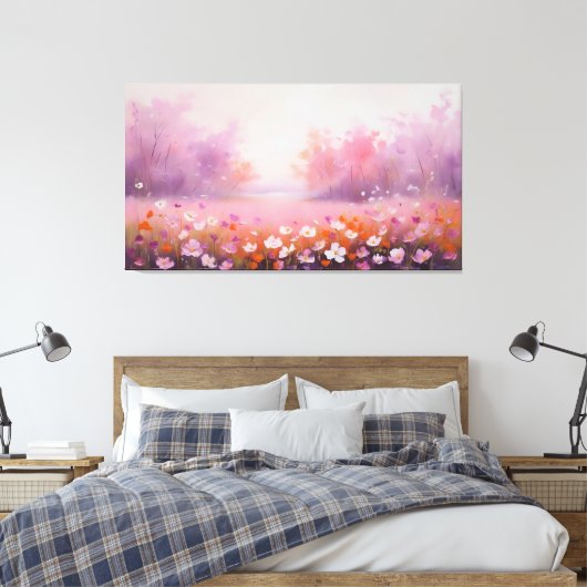 Kortstondige bloei canvas afdruk (Insitu (Slaapkamer))