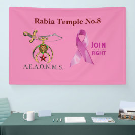 Kortstondige borstkankerwaarschuwing spandoek