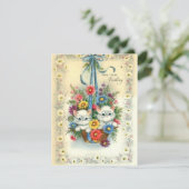 Kortstondige  feestdagen in een mand feestdagenkaart (Staand voorkant)