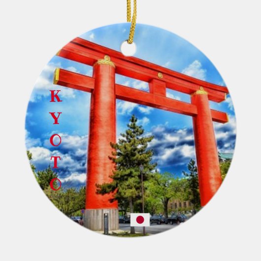 Kortstondige kerstversiering keramisch ornament (Voorkant)