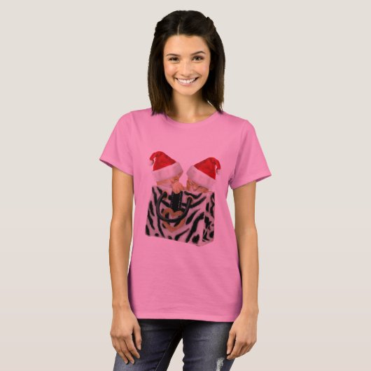 Kortstondige Kittens in Zebra Print Handbag T-shirt (Voorkant volledig)
