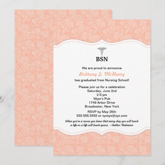 Kortstondige koraaldamp van het afstuderen BSN RN  Kaart (Voorkant / Achterkant)