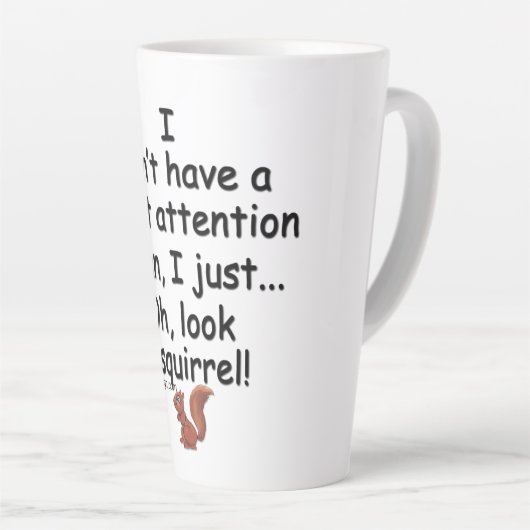 Kortstondige spaaneekhoorn latte mok (Rechterhoek)