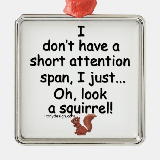 Kortstondige spaaneekhoorn metalen ornament (Voorkant)