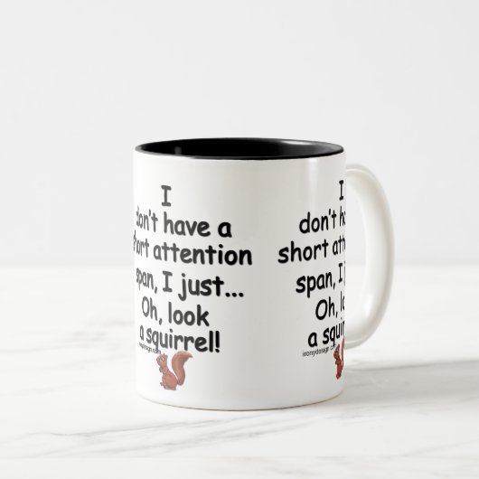 Kortstondige spaaneekhoorn tweekleurige koffiemok (Voorkant rechts)