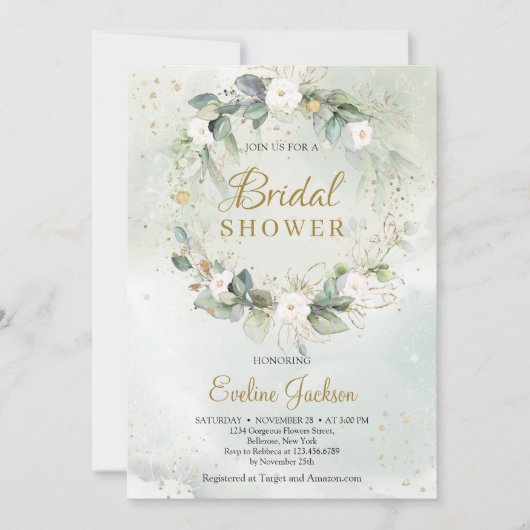 Kortstondige witte rozen kaart (Voorkant)