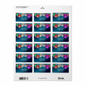 Kortstonige Baubles Holiday - kerstlabel Etiket (Full Sheet)