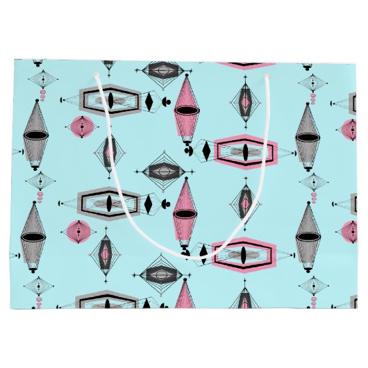 Kortzak voor atoomroze en grijze patronen large cadeautasje (Achterkant)