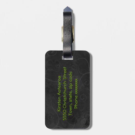 koru bagagelabel (Achterkant verticaal)