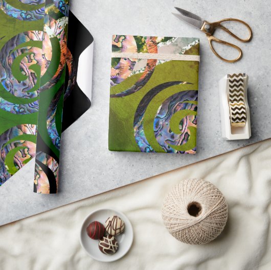 KORU DUBBELE wervelkolom. Paua Shell Art Cadeaupapier (Crafts)