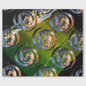 KORU DUBBELE wervelkolom. Paua Shell Art Cadeaupapier (Vlak)