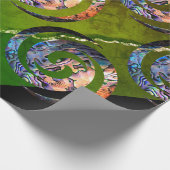 KORU DUBBELE wervelkolom. Paua Shell Art Cadeaupapier (Hoek)