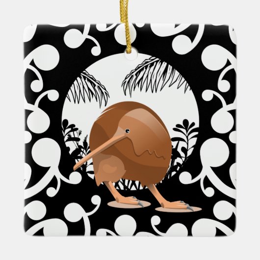 Koru Kiwi Keramisch Ornament (Voorkant)