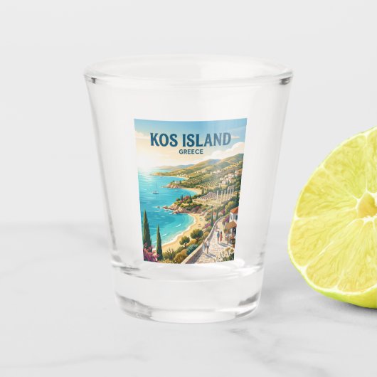 Kos Eiland Griekenland Shot Glas (Voorkant)