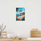 Kos Griekenland Reizen Kunst Vintage Poster (Keuken)