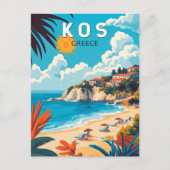Kos Griekenland Travel Art Vintage Briefkaart (Voorkant)