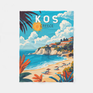 Kos Griekenland Travel Art Vintage Fleece Deken