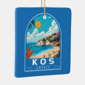 Kos Griekenland Travel Art Vintage Keramisch Ornament (Rechts)