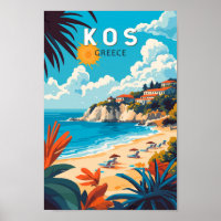 Kos Griekenland Travel Art Vintage