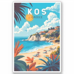 Kos Griekenland Travel Art Vintage Sticker