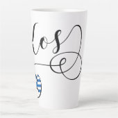 Kos Heart in vlag, Griekenland, ik hou van Kos, Co Latte Mok (Voorkant)