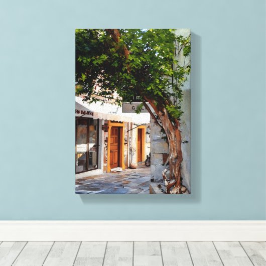 Kos Island Alleyway Charm Canvas Afdruk (Insitu (Houten vloer))