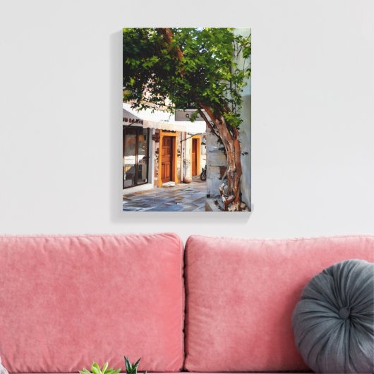 Kos Island Alleyway Charm Canvas Afdruk (Insitu (Woonkamer))