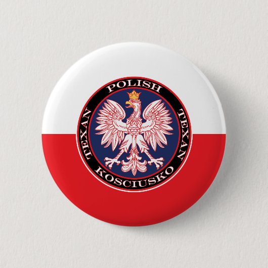 Kosciusko Ronde Poolse Texaan Button 5,7 Cm (Voorkant)