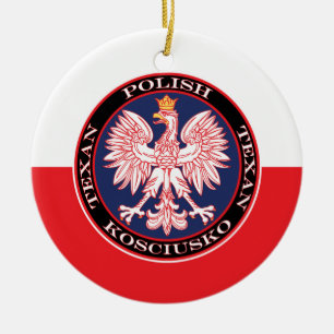 Kosciusko Ronde Poolse Texaan Keramisch Ornament