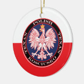 Kosciusko Ronde Poolse Texaan Keramisch Ornament (Links)