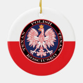 Kosciusko Ronde Poolse Texaan Keramisch Ornament (Achterkant)