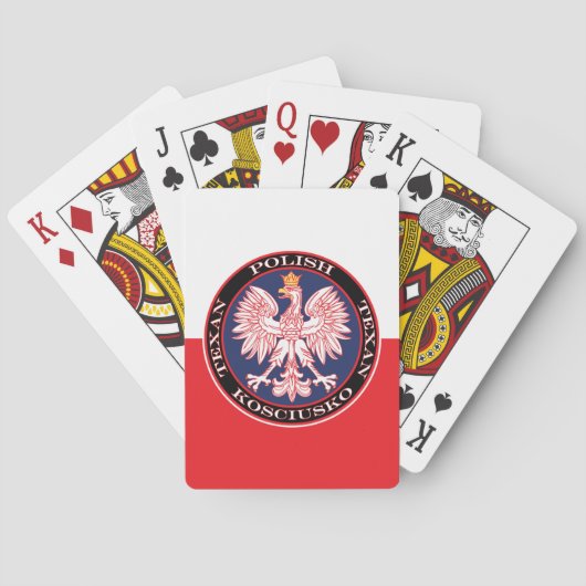 Kosciusko Ronde Poolse Texaan Pokerkaarten (Achterkant)