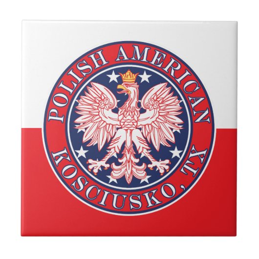 Kosciusko Texas Poolse Amerikaanse adelaar Tegeltje (Voorkant)
