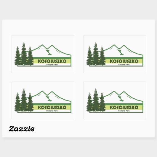 Kosciuszko National Park Green Stripes Rechthoekige Sticker (Vel)