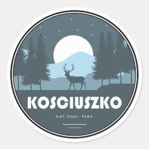 Kosciuszko National Park herten Ronde Sticker