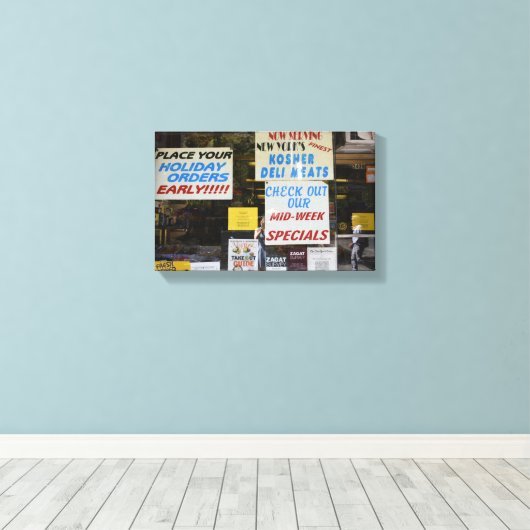 Kosher Deli Meats Knish New York City Foto Canvas Afdruk (Insitu (Houten vloer))