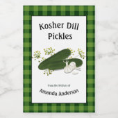 Kosher Dill Pickles Plaid V Etiket (Enkel label)