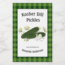 Kosher Dill Pickles Plaid V Etiket