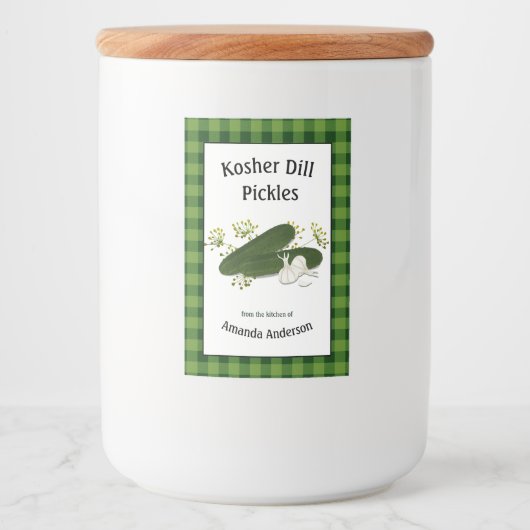 Kosher Dill Pickles Plaid V Etiket (Voorkant)