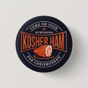 Kosher Ham voor Chrismukkah Hanukkah Ronde Button 3,2 Cm