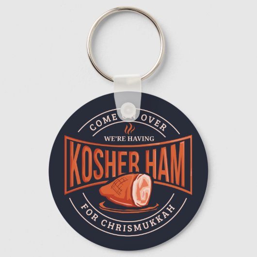 Kosher Ham voor Chrismukkah Hanukkah Sleutelhanger (Voorkant)