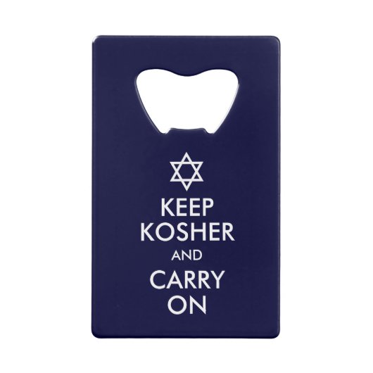 Kosher houden en doorgaan creditkaart flessenopener (Voorkant)