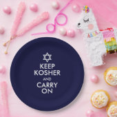 Kosher houden en doorgaan papieren bordje (Feest)