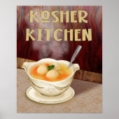 Kosher Kitchen Jewish Matzah Ball Soup Art Print (Voorkant)