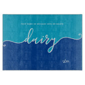 Kosher Kitchen Script Dairy Blue Snijplank (Voorkant)