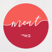 Kosher Kitchen Script w Hebreeuws Dairy Meat Parve Labels (Design 2)