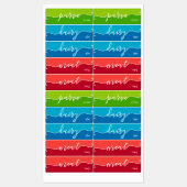 Kosher Kitchen Script w Hebrew Red Green Labe Labels (Vel)